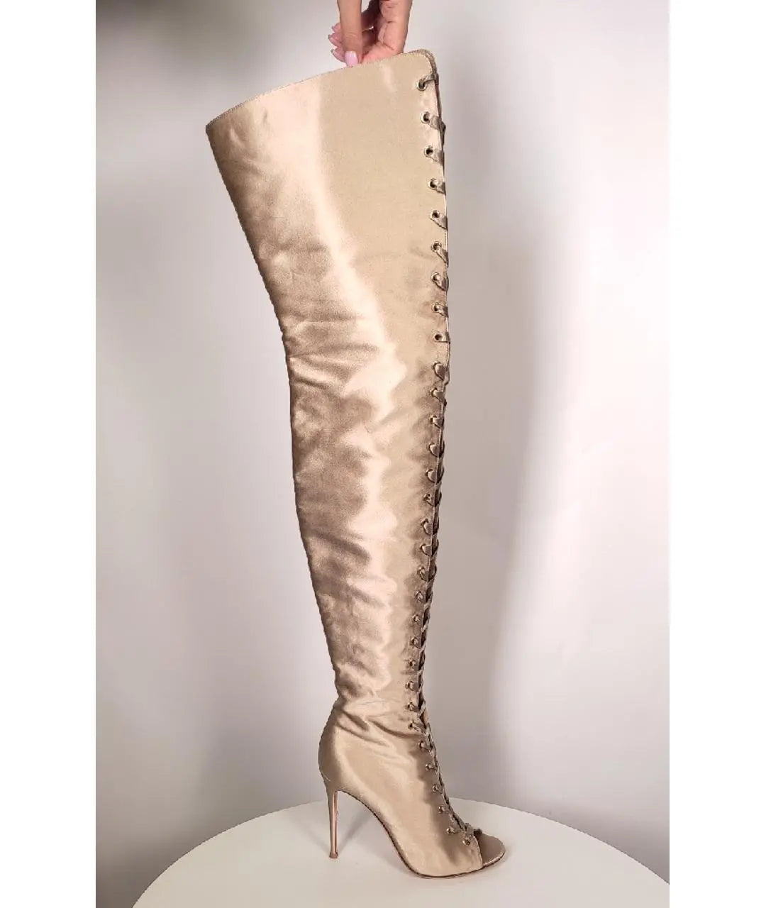 Gianvito Rossi Marie Satin Lace Up Boots - 39