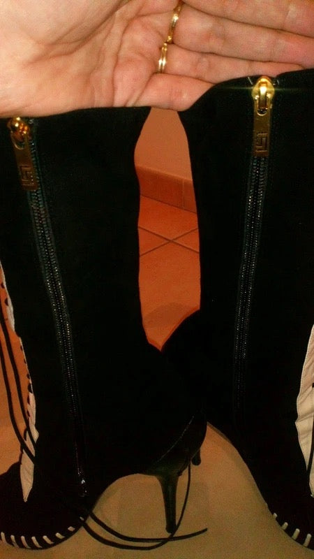 Versace 2011 Cut Out Lace Boots - 40