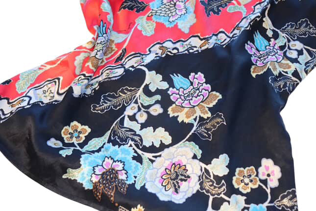 ROBERTO CAVALLI Spring 2003 Vintage Floral Asian Cheongsam Silk Top - L