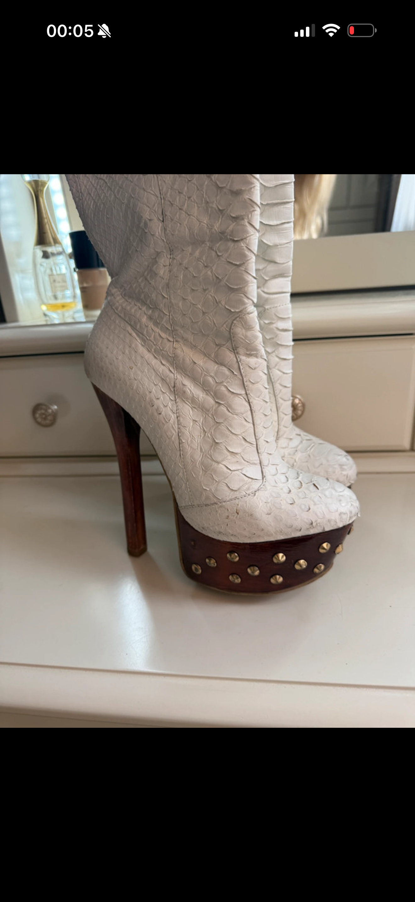 Gianmarco Lorenzi White Python Boots - 36