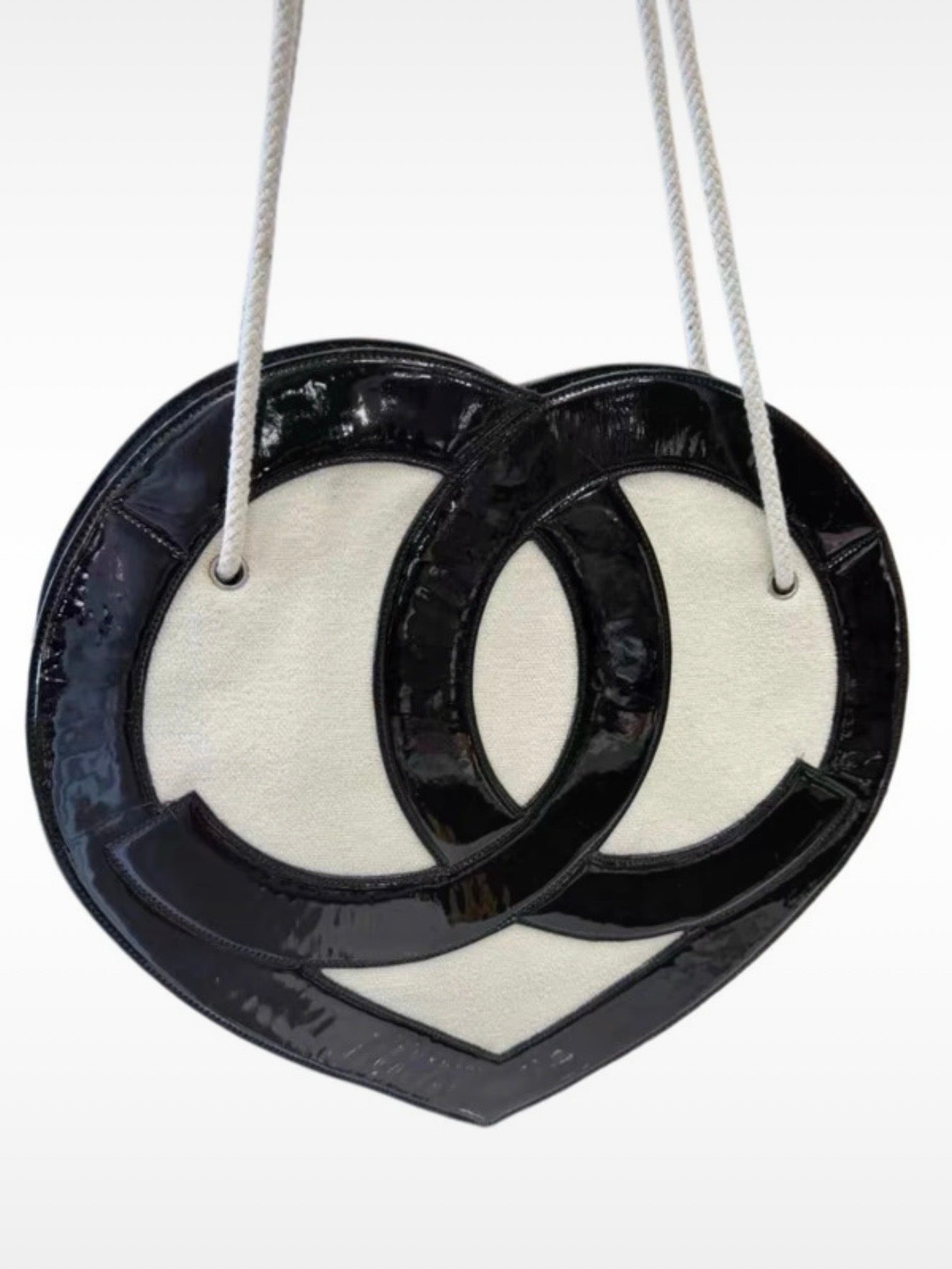 Chanel Runway Terry Cloth Heart Tote Bag