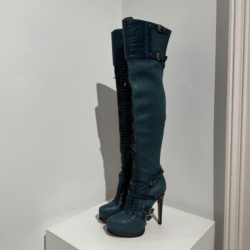 Dior Croc Print Runway 2011 Boots - 40