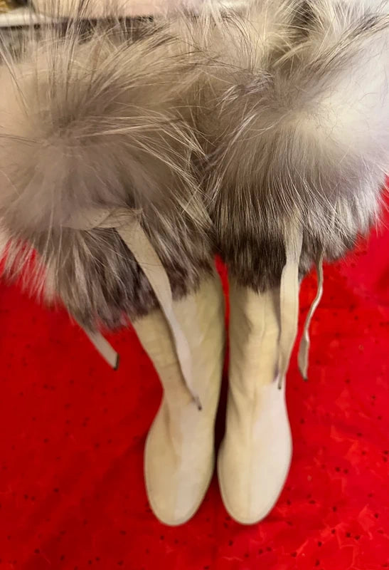 Dior Wedge Fox Fur Boots - 38