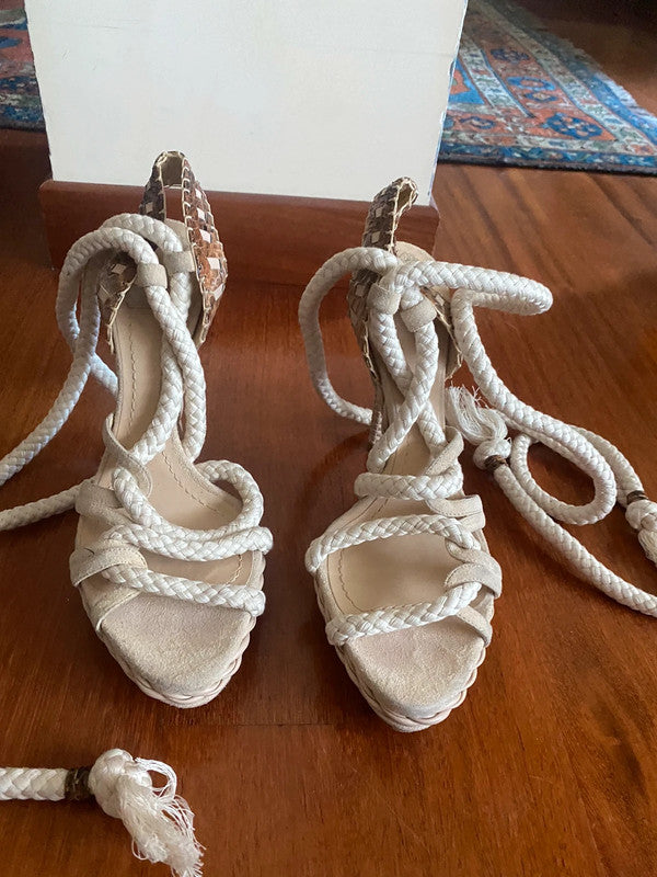 Dior Tahiti Rope Lace Up Heels - 40
