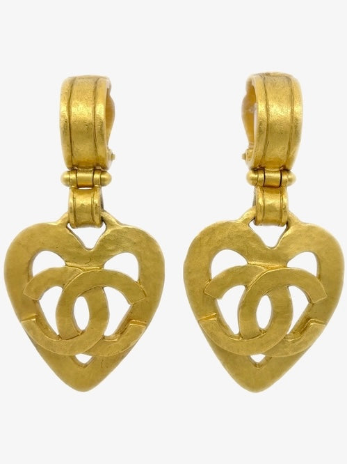 Chanel 1995 Heart Earrings