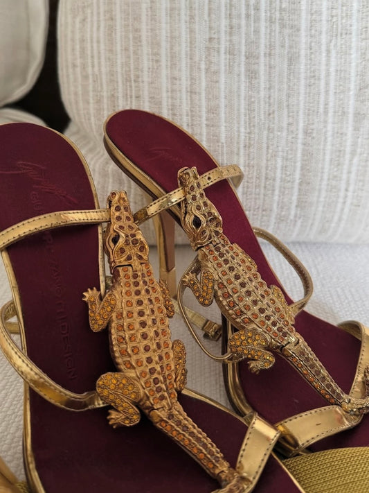 Giuseppe Zanotti Crocodile Heels - 37