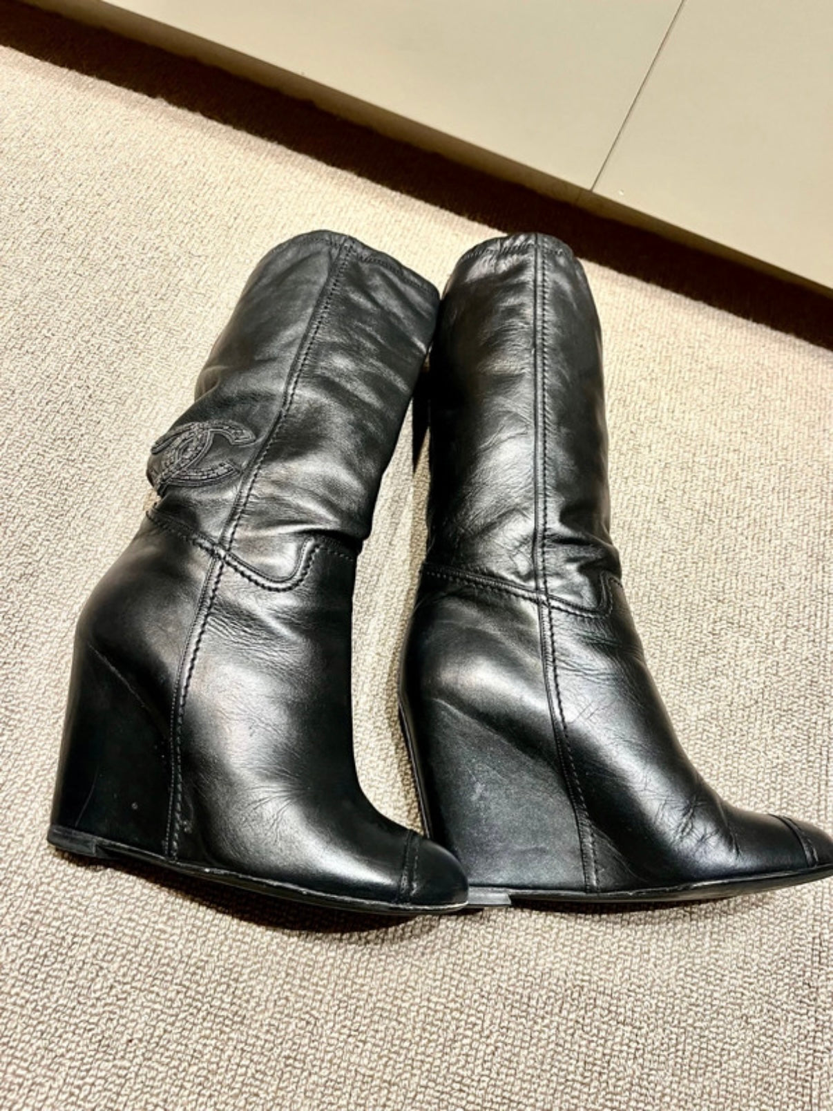 Chanel CC Logo Diamanté Boots - 36