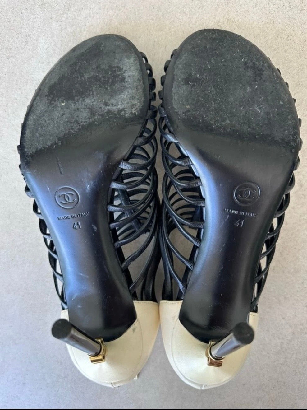 Chanel Logo Charm Gladiator Heels - 41