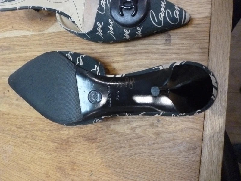 Chanel Logo Mules - 38.5