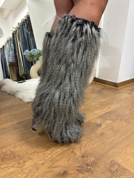 Chanel Fur Yeti Heeled Boots - 38.5