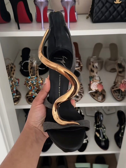 Giuseppe Zanotti Gold Venere Heels - 39.5/40