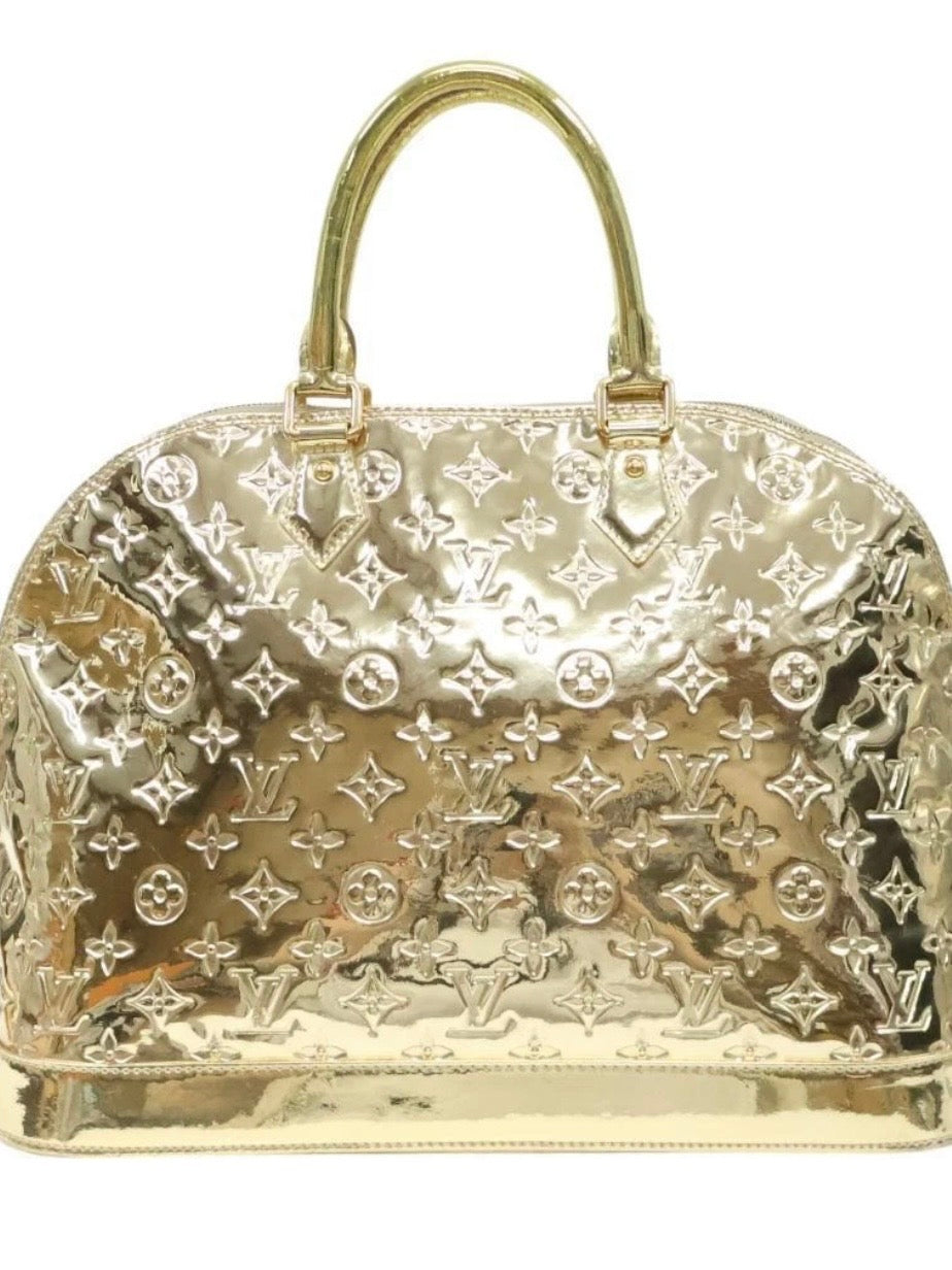 Louis Vuitton Alma Handbag Monogram Miroir PVC Gold