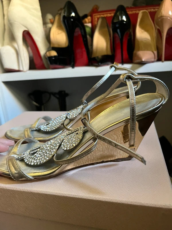 Giuseppe Zanotti Dollar Sign Wedge Heel - 37
