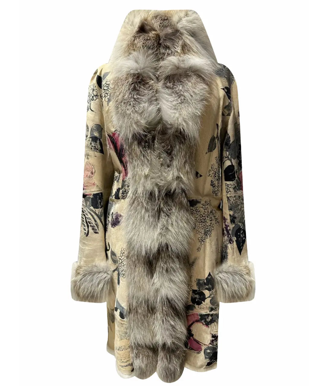 Roberto Cavalli F/W 2008 Shearling Hand Painted Fur Lined Coat - S