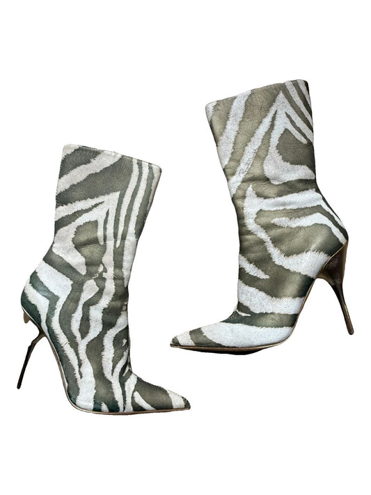 Roberto Cavalli Zebra Print Ankle Boots - 38