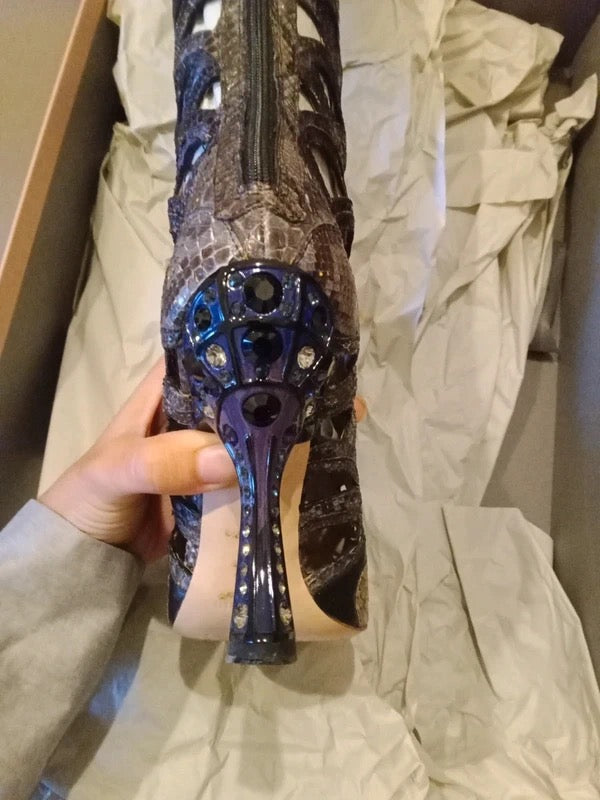 Miu Miu Sculptural Python Heels - 34.5, 38 + 39