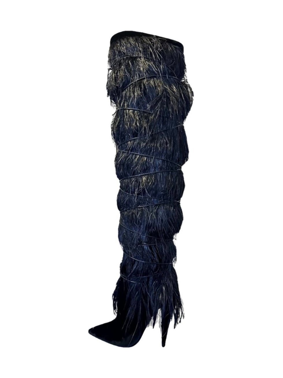 Saint Laurent Yeti Ostrich Feather Boot Brand New - 39.5
