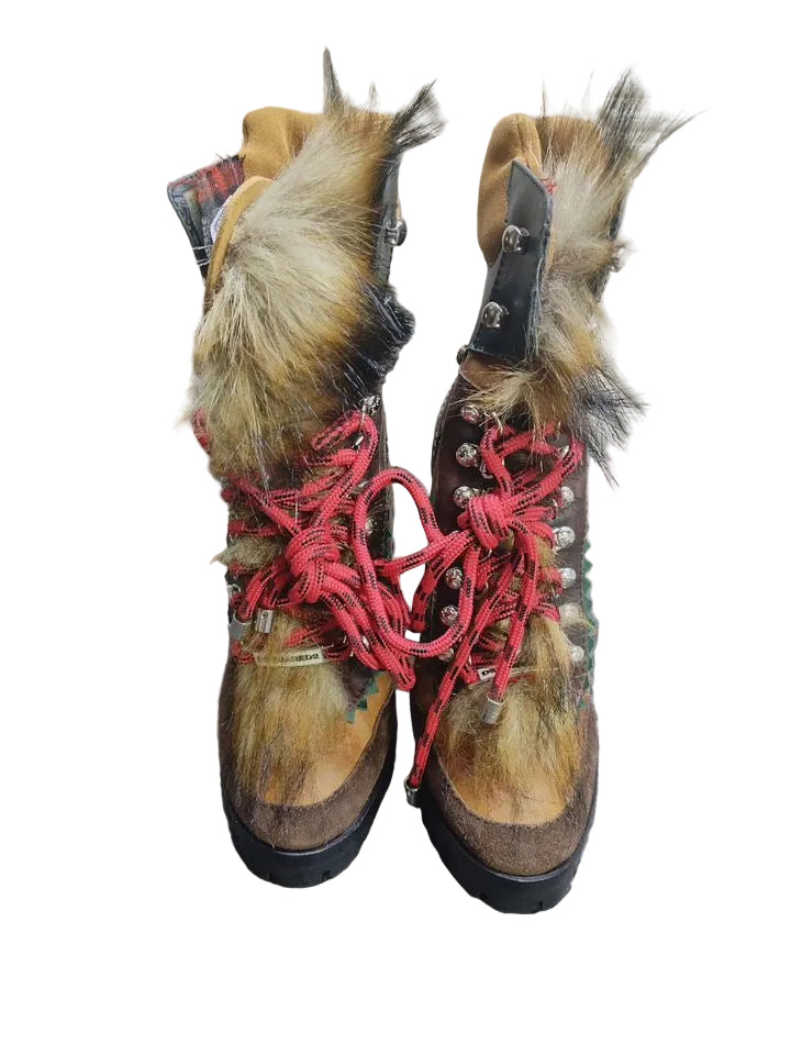 Dsquared2 Fur Boots with Heel - 39