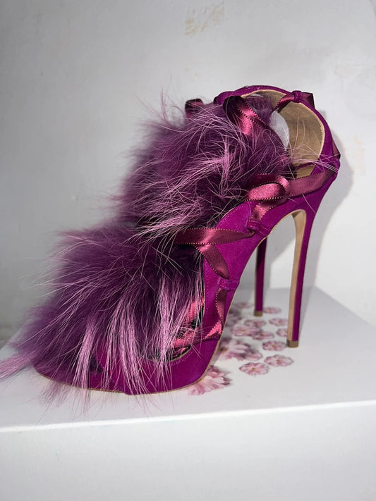 Dsquared2 Riri Fur Lace Up Heels - 41