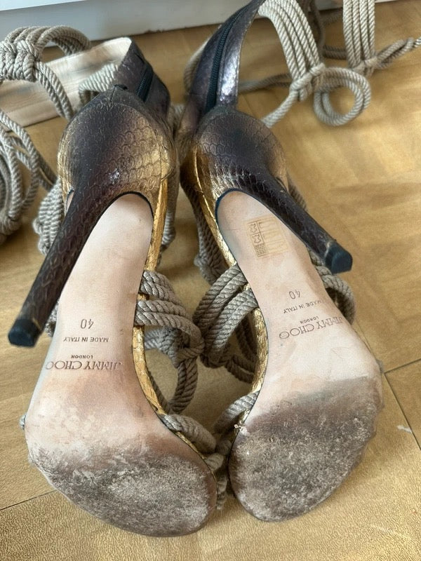 Jimmy Choo Lace Up Rope Boots - 40