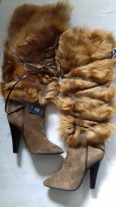 Saint Laurent Fur Boots - 40.5
