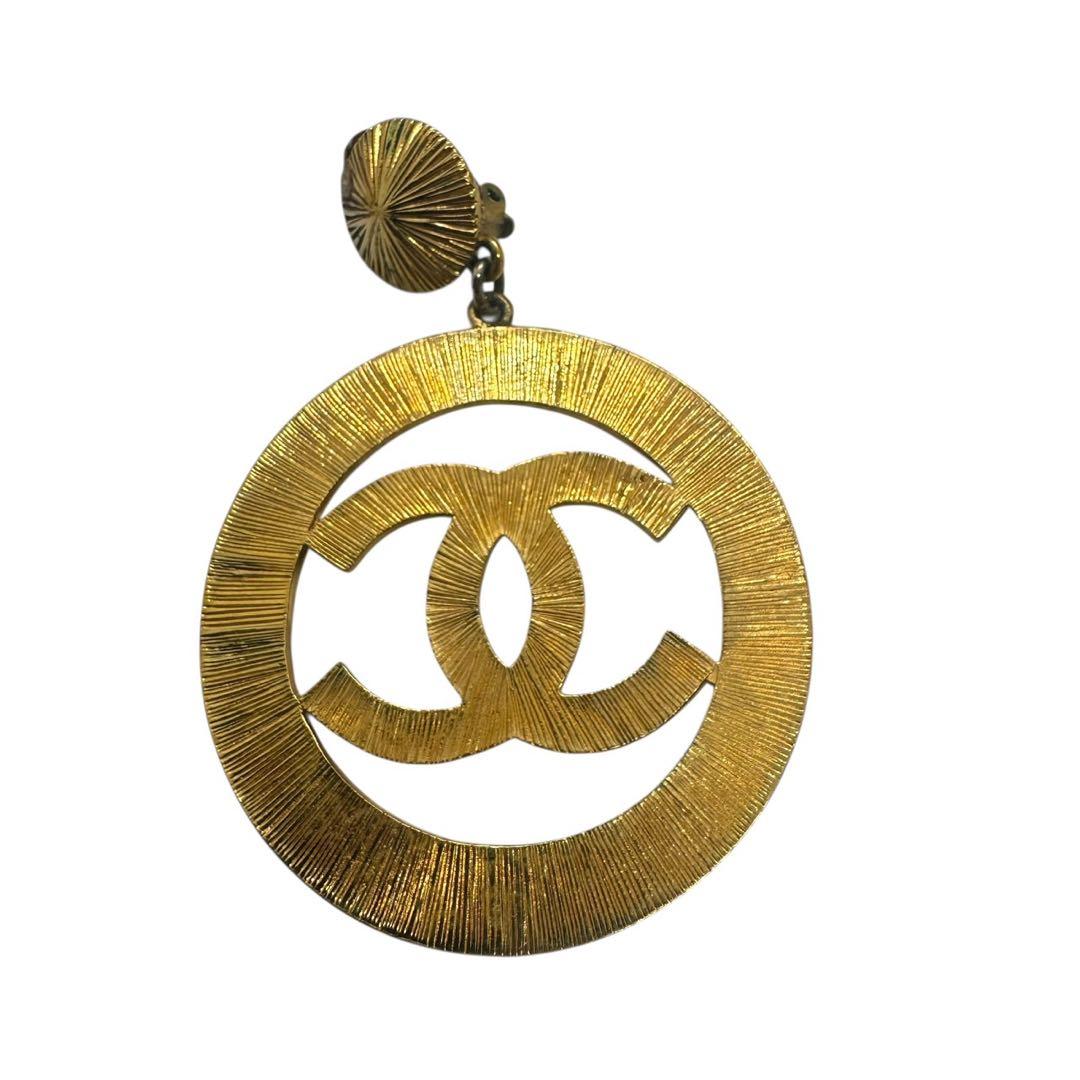 Chanel 1990s Oversized Hoop Dangle Earrings