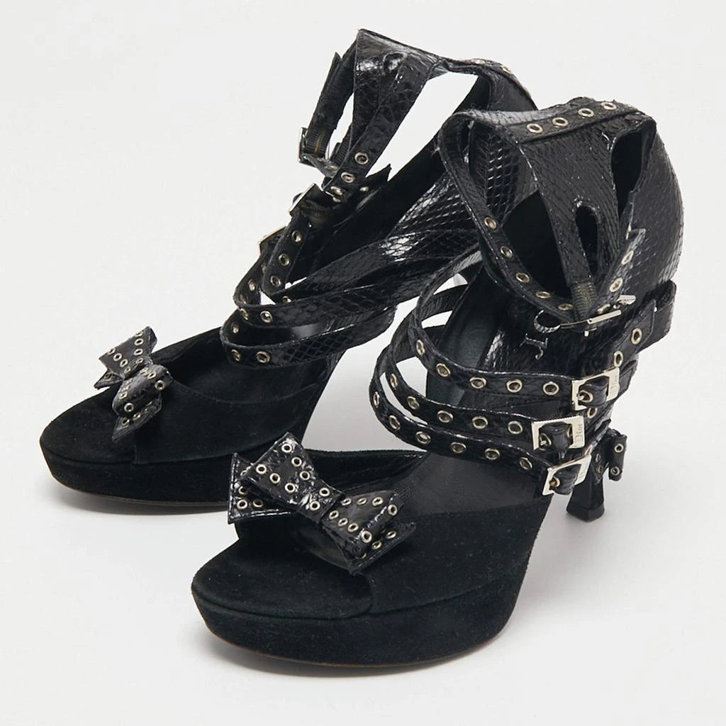 Dior Galliano 2003 Python Bow Heels - 39