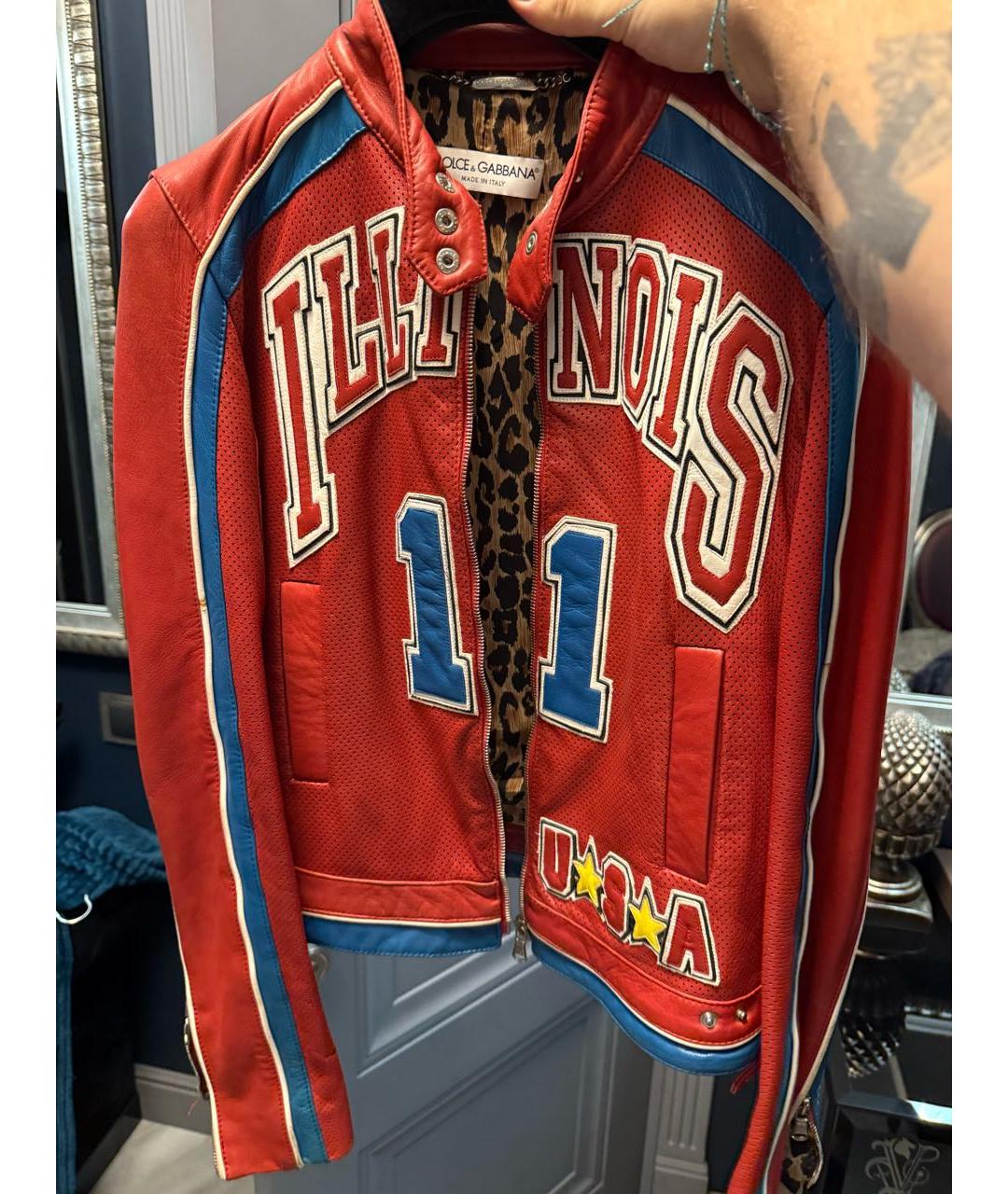 Dolce & Gabbana S/S 2001 red leather "Illinois" jacket - S/M