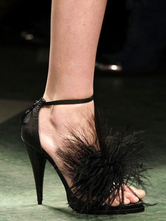 Givenchy 2009 Ostrich Feather Heels - 36/36.5