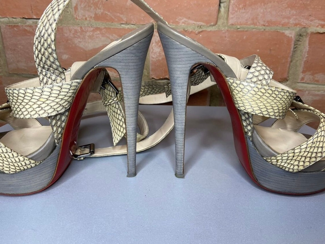 Christian Louboutin Python Gladiator Heels - 38.5