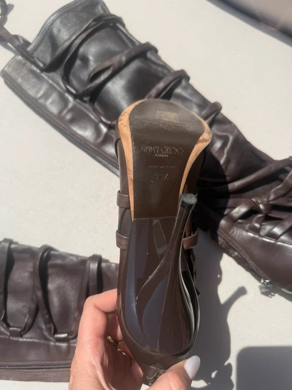 Jimmy Choo Anneli Gladiator Boots Brown - 39.5
