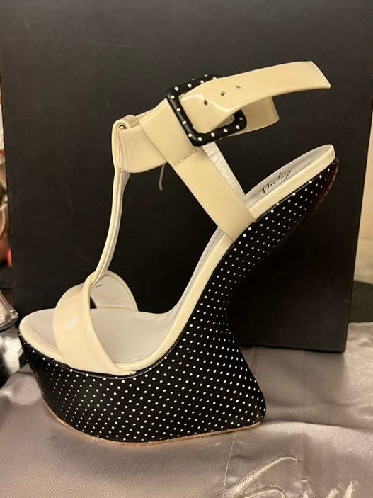 Giuseppe Zanotti Polka Dot T-strap Wedge Heel - 37.5