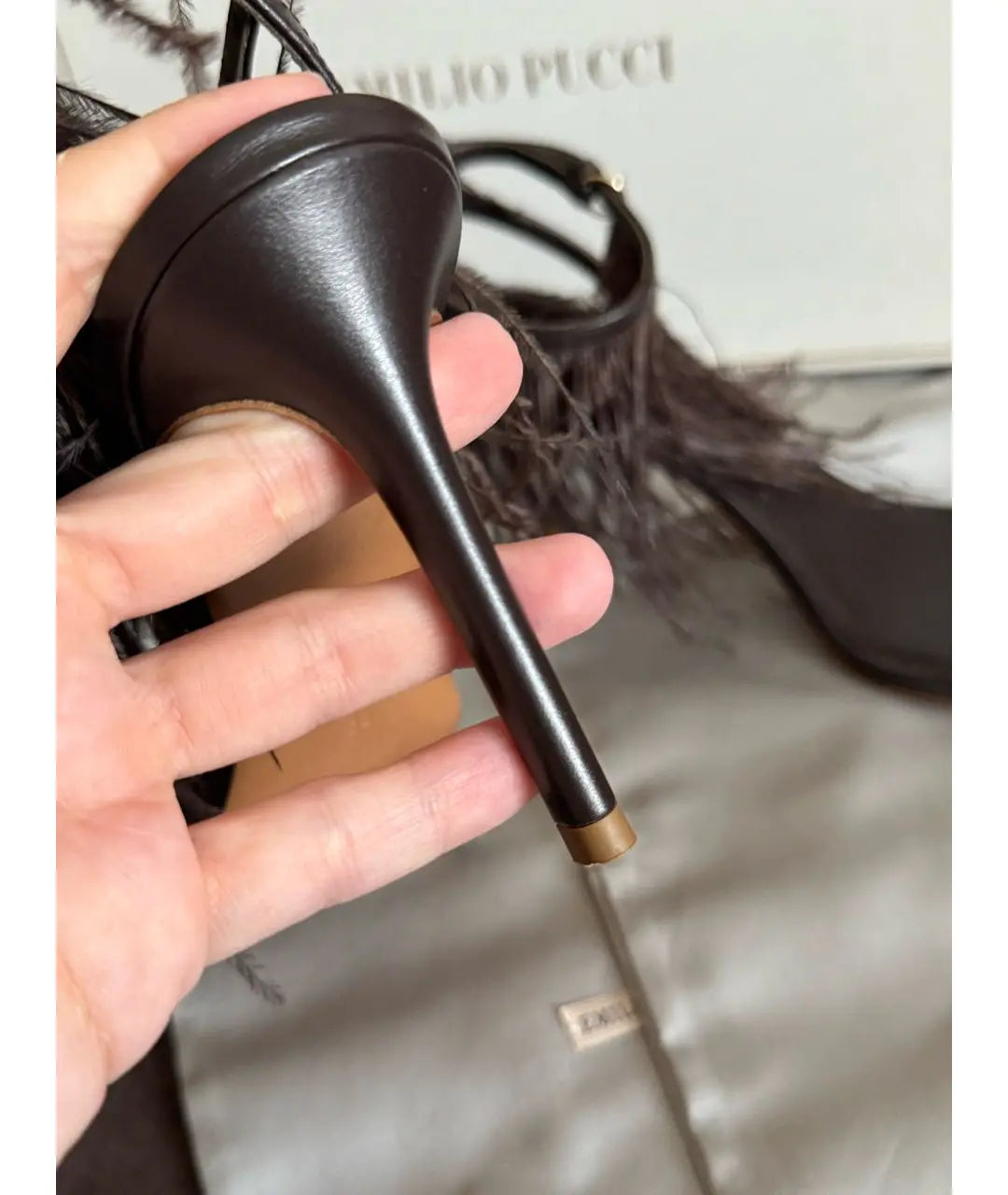 Emilio Pucci Ostrich Feather Heels Brand New - 38/38.5