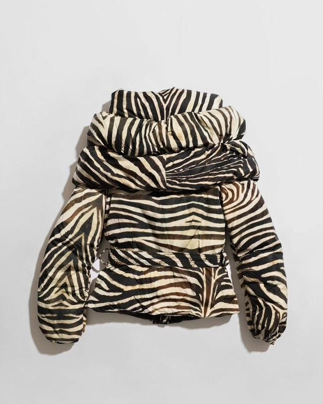 Jean Paul Gaultier AW2008 Zebra Print Puffer Jacket - XS/S + S/M