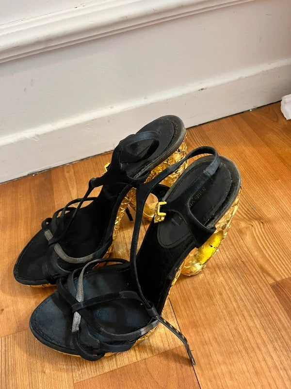 Louis Vuitton S/S 2007 Gold Wedge Heel - 41