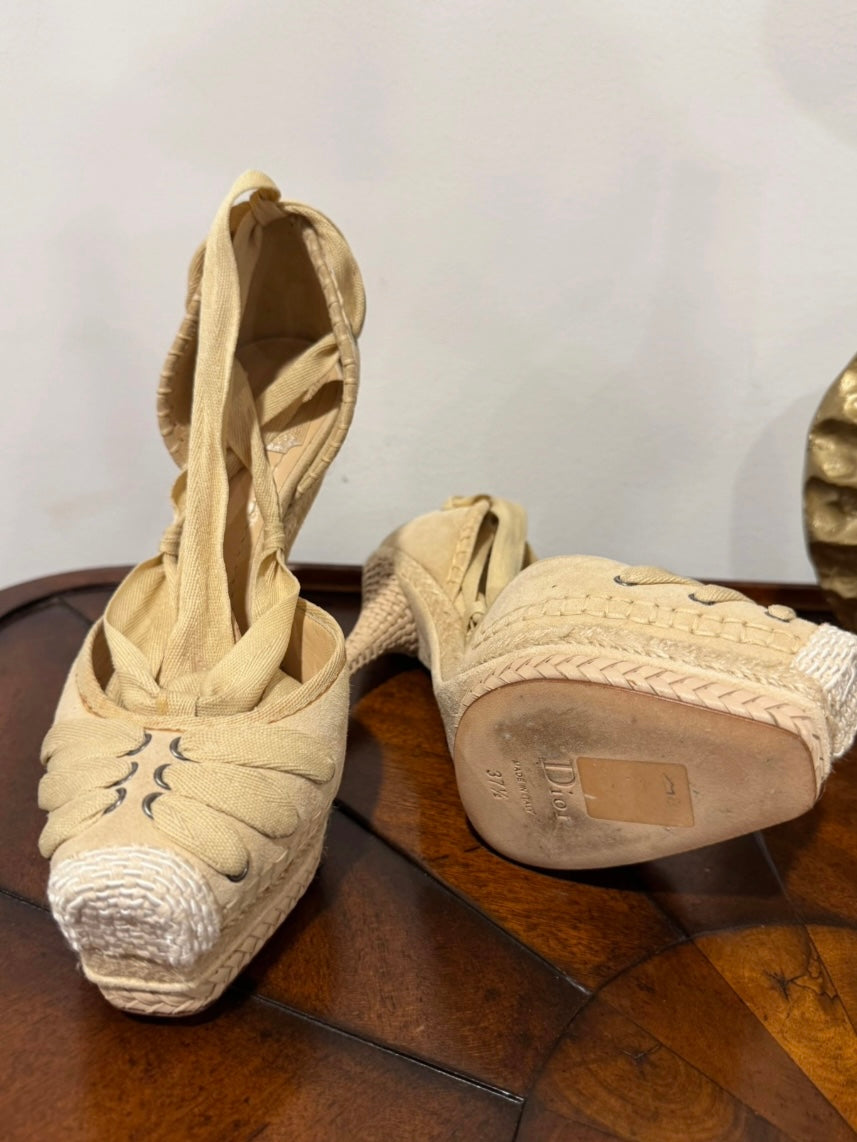 Dior Tahiti Ballet Lace Up Heels - 37.5