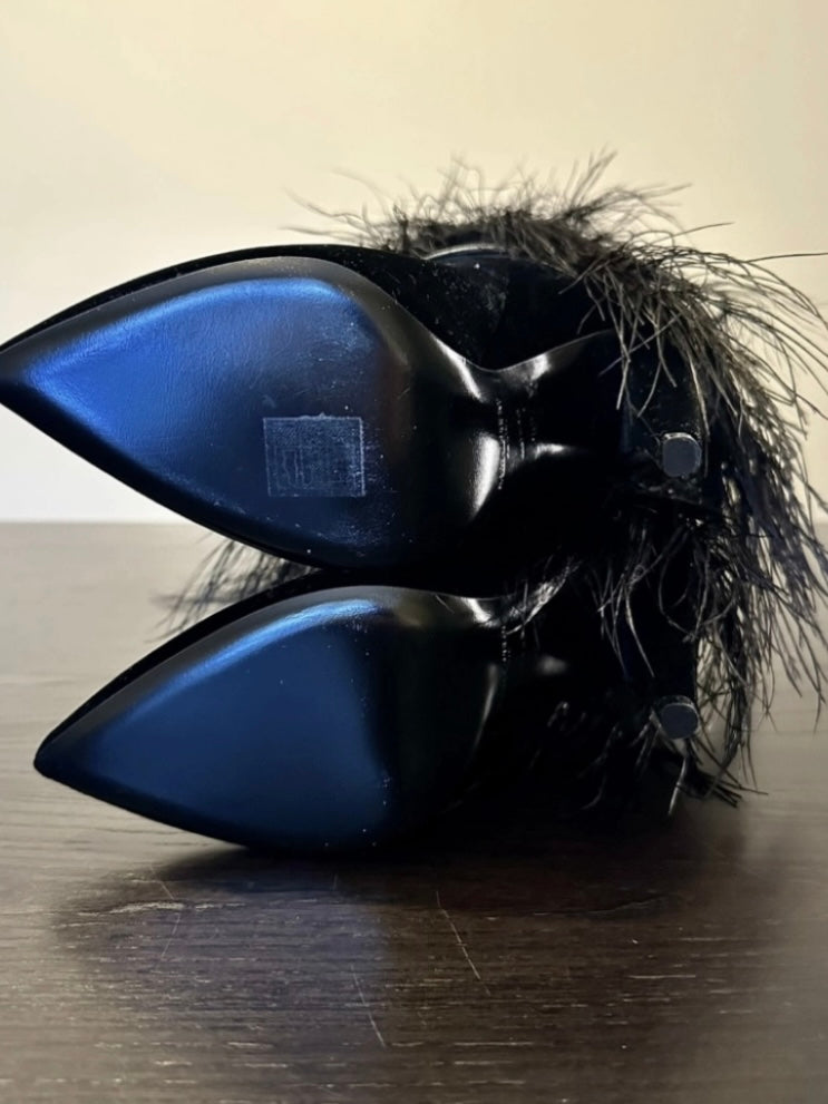 Saint Laurent Yeti Ostrich Feather Boot Brand New - 39.5