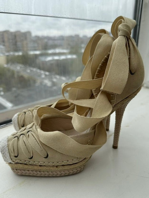 Dior Tahiti Ballet Lace Up Heels - 39
