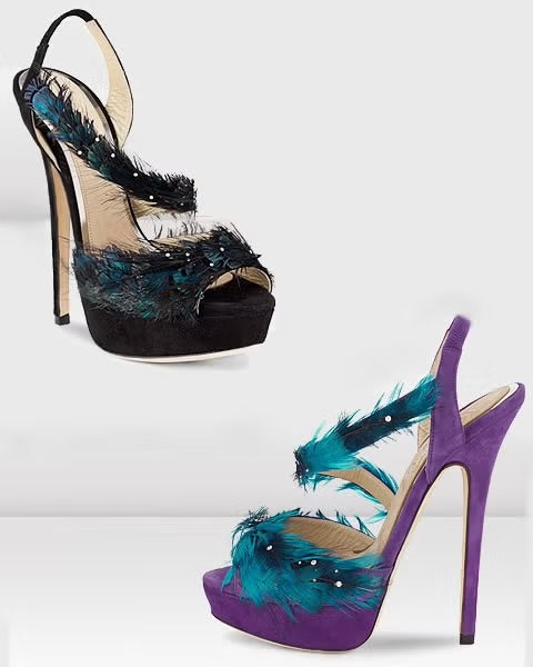 Jimmy Choo Feather Heels - 37