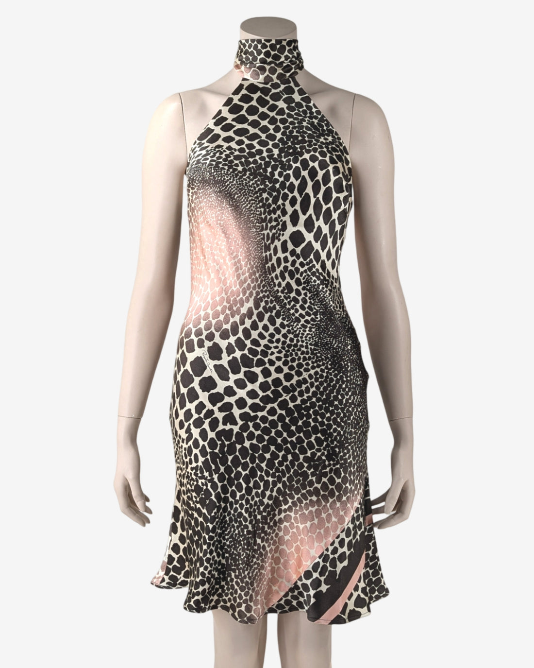 Roberto Cavalli Cheetah Print Silk Halter Dress - S/M