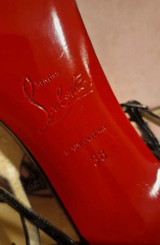 Christian Louboutin Lady Max Spike T-Strap Heels - 38