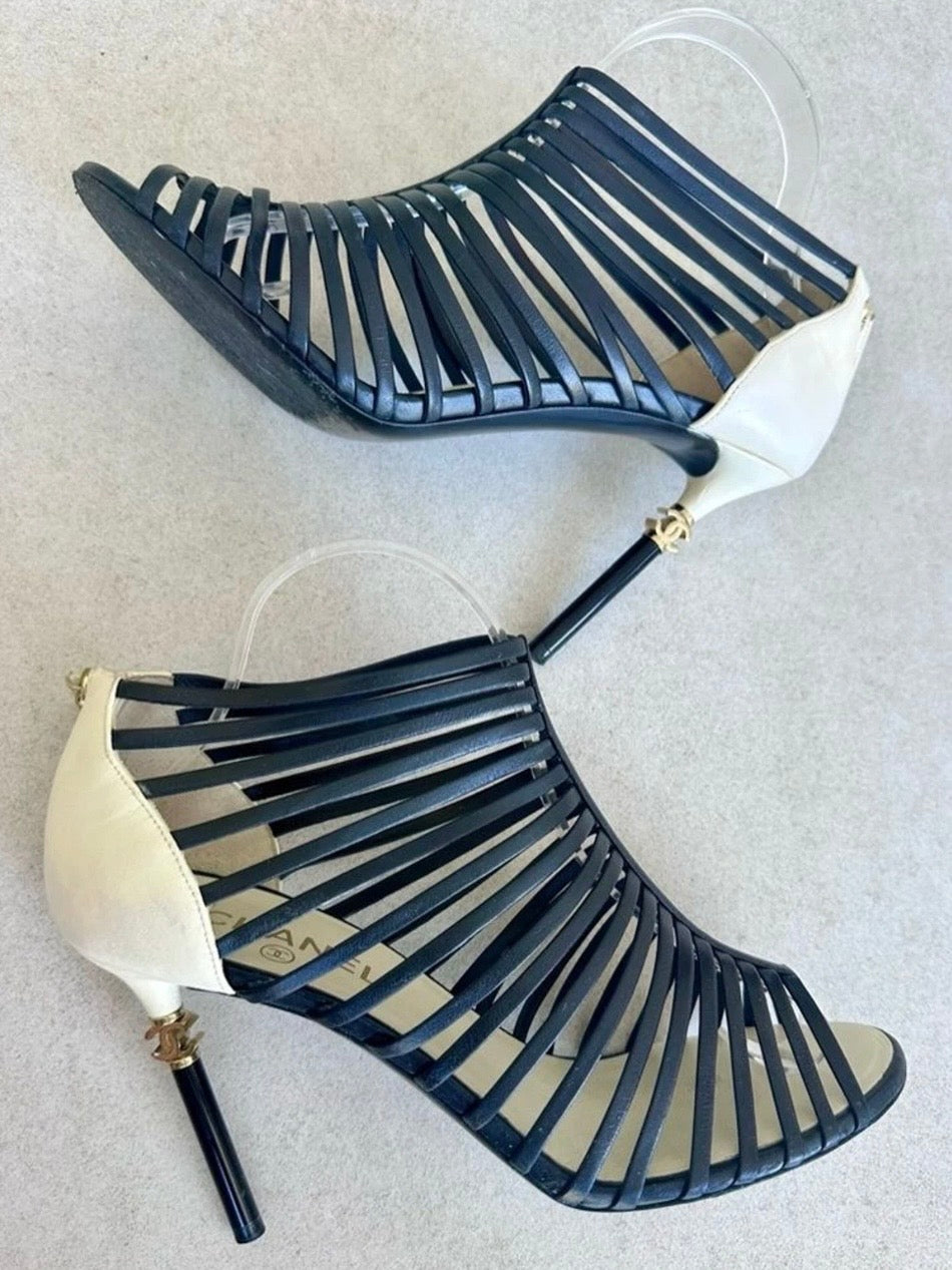 Chanel Logo Charm Gladiator Heels - 41