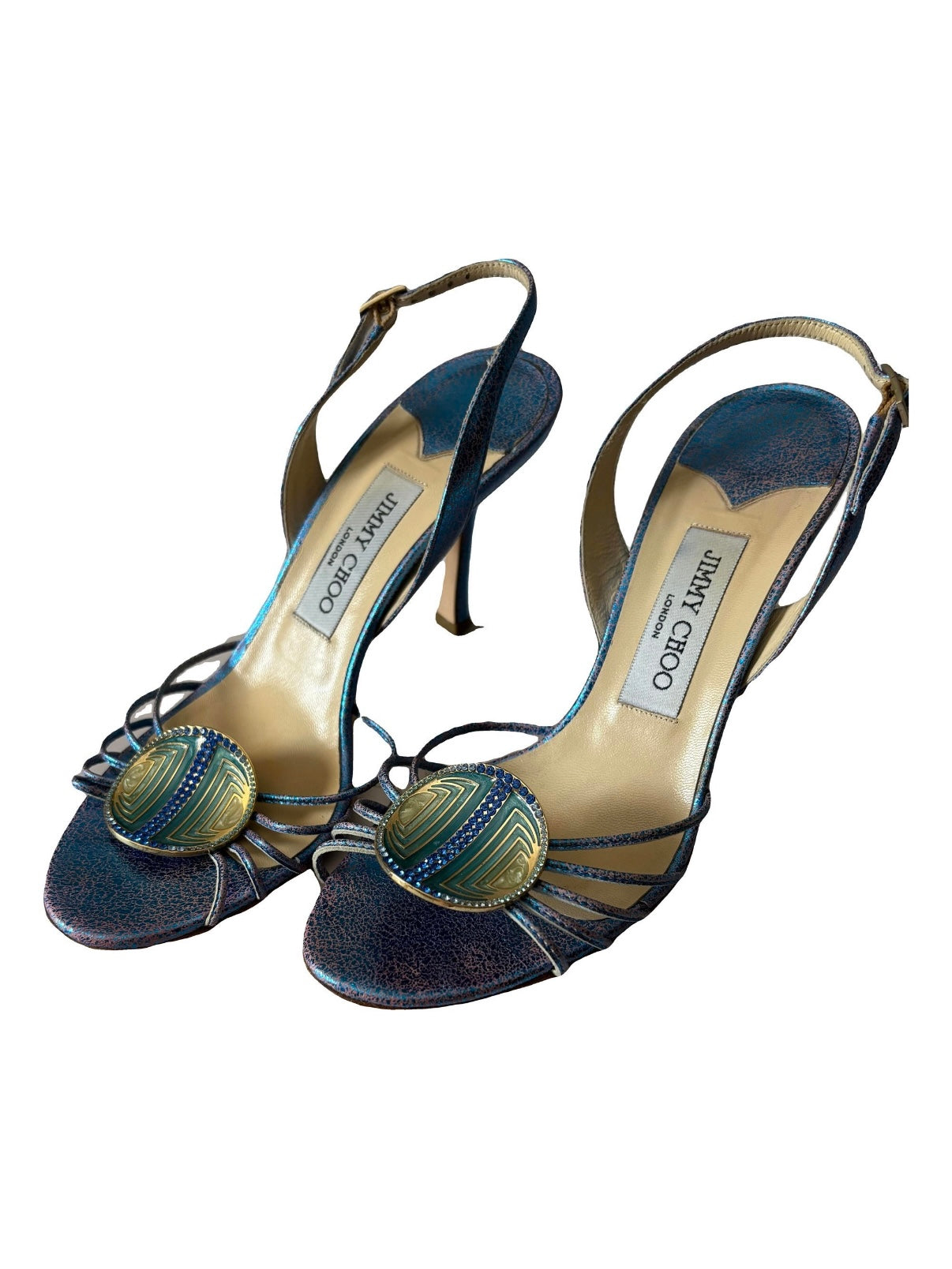 Jimmy Choo Blue Leather Heels - 38/38.5