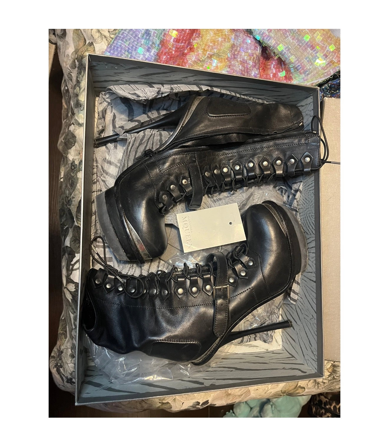 Alexander McQueen Corset Lace Up Boots - 38/38.5
