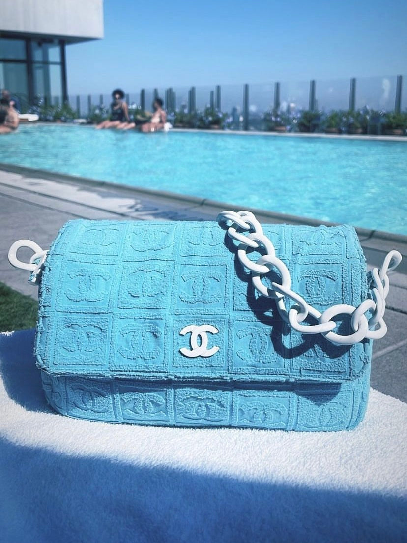 Chanel Blue Terry Cloth 2003 Sport Bag