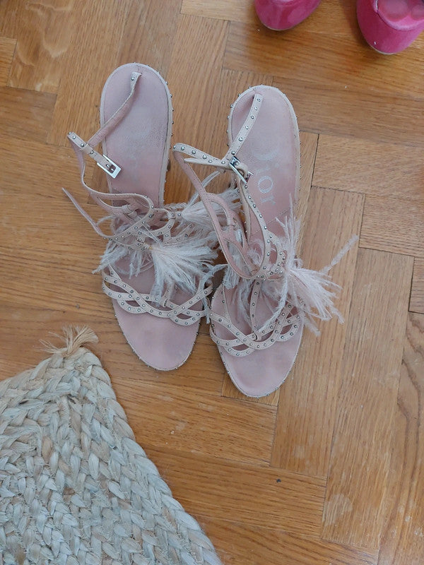 Dior Galliano Feather Heels - 38.5