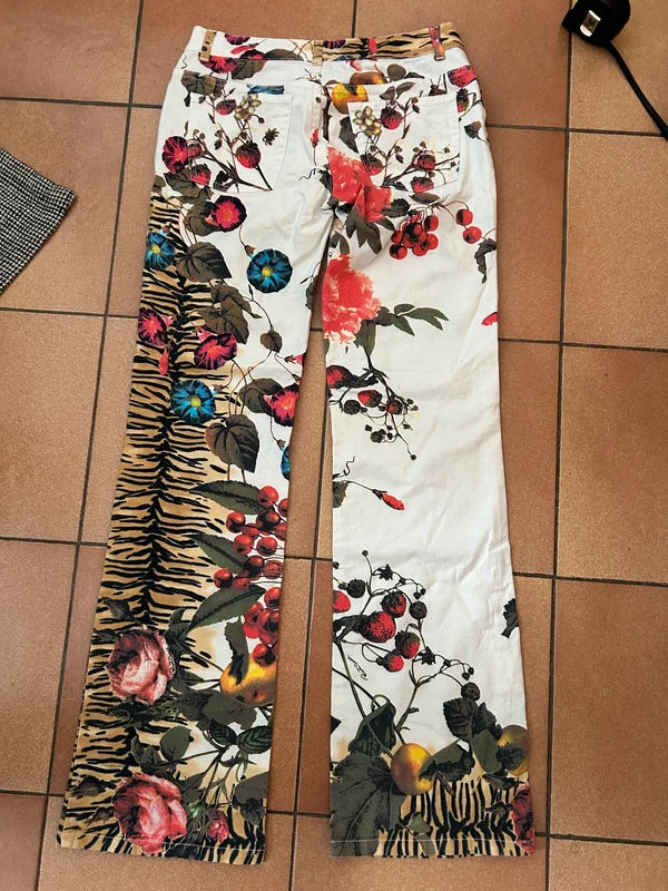 Cavalli Floral Tiger Jeans Brand New  - S