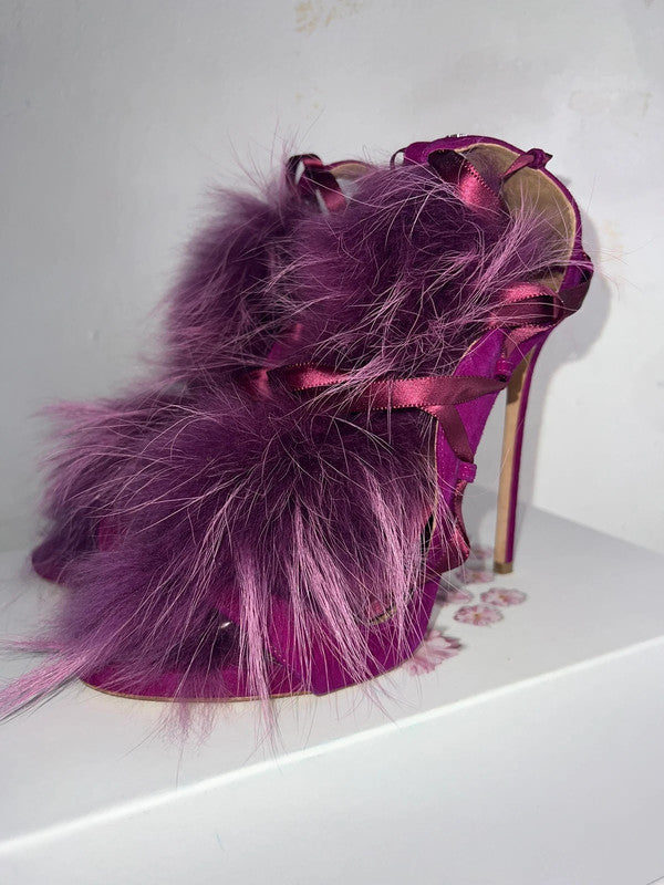 Dsquared2 Riri Fur Lace Up Heels - 41