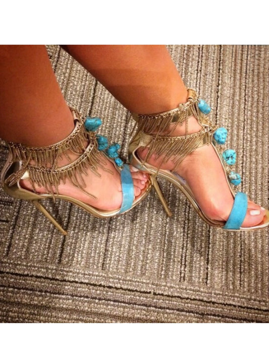Jimmy Choo Limited Edition Gold Draped Heels - 39