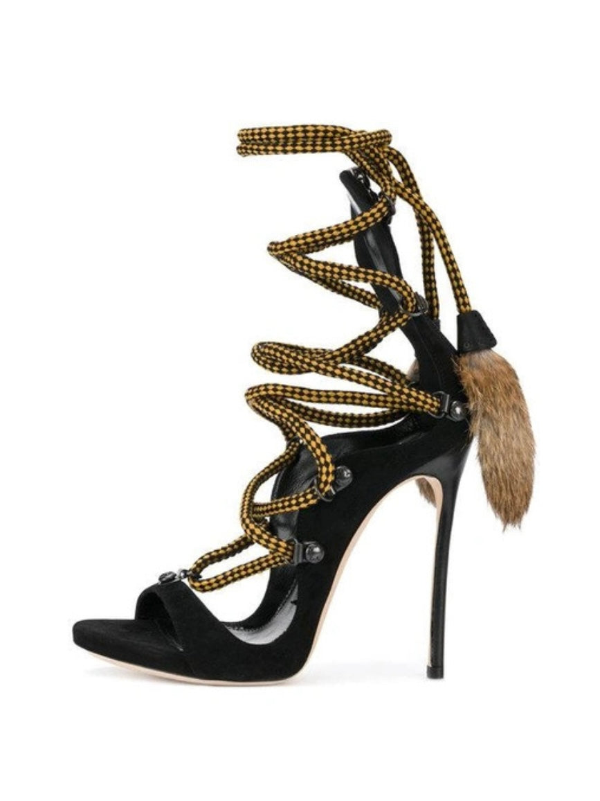 Dsquared2 Riri Lace Up Fur Heels - 39